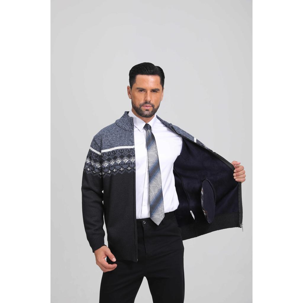 Cozy Up Свитера для мужчин, мужской кардиган на молнии, повседневный вязаный свитер с воротником-стойкой и карманами, куртки для мужчин