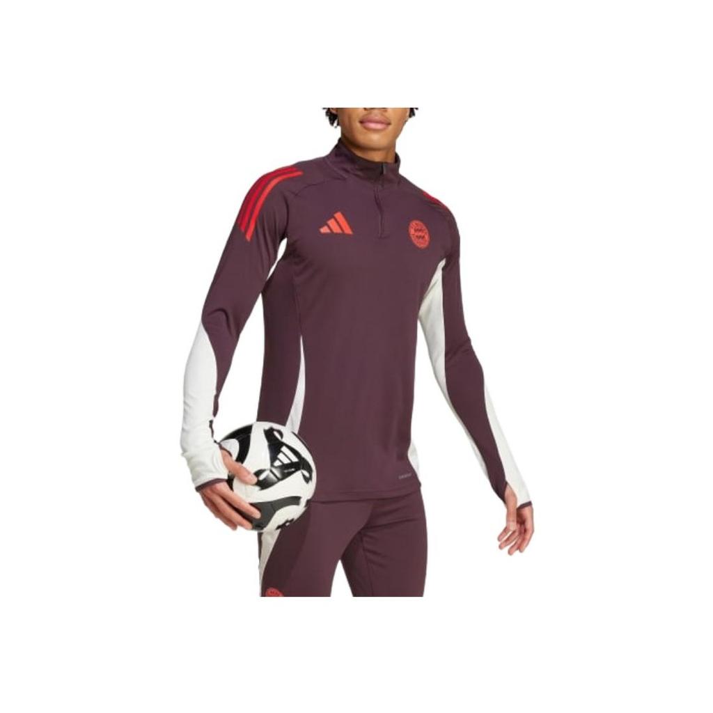 Adidas Tiro 24 Bayern Munich Training Striped Long Sleeve Football Shirt Men Tops Dark-Chestnut IS9941