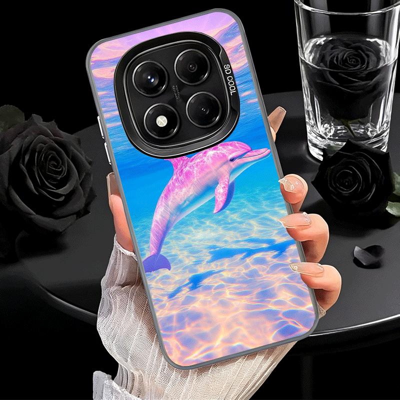 Милый Дельфин Океан Мягкий Чехол для Телефона для Xiaomi Redmi Note 13 14 15 Pro Plus 12S 12 11S 11 11T 10S 10 Ударопрочный Задний Чехол