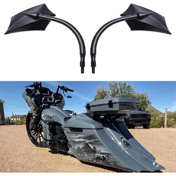 Хромированные овальные зеркала заднего вида для мотоцикла, Улучшенные зеркала заднего вида для мотоцикла, Совместимы с Harley Road King Softail Street Glide Electra Dyna и другими