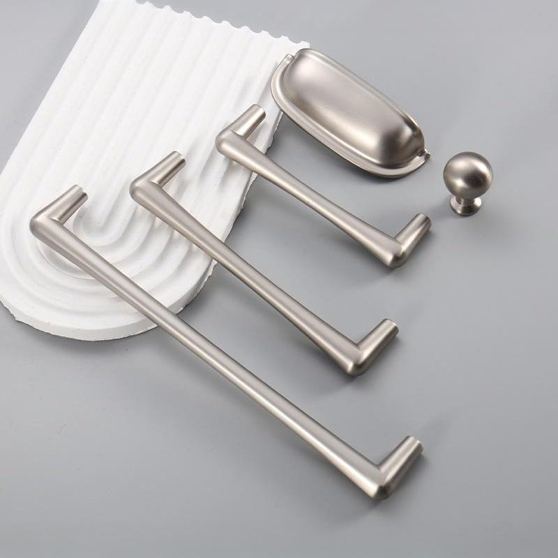 Long Nickel Brushed Cabinet Pull Handle Anti-Scratch Minimalist Wardrobe Door Handle for Bathroom Closet Furniture Replacement