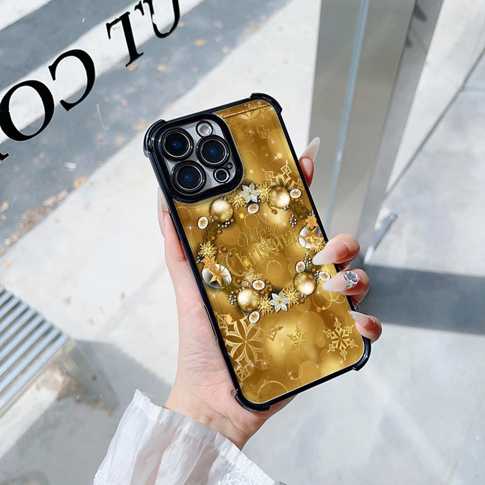 Чехлы для телефонов Ae116 Merry Christmas Happy New Year art из гальванизированного ТПУ для Samsung A54 A12 A14 S22 S23 S24 Ultra A55 A15 с четырьмя углами защиты