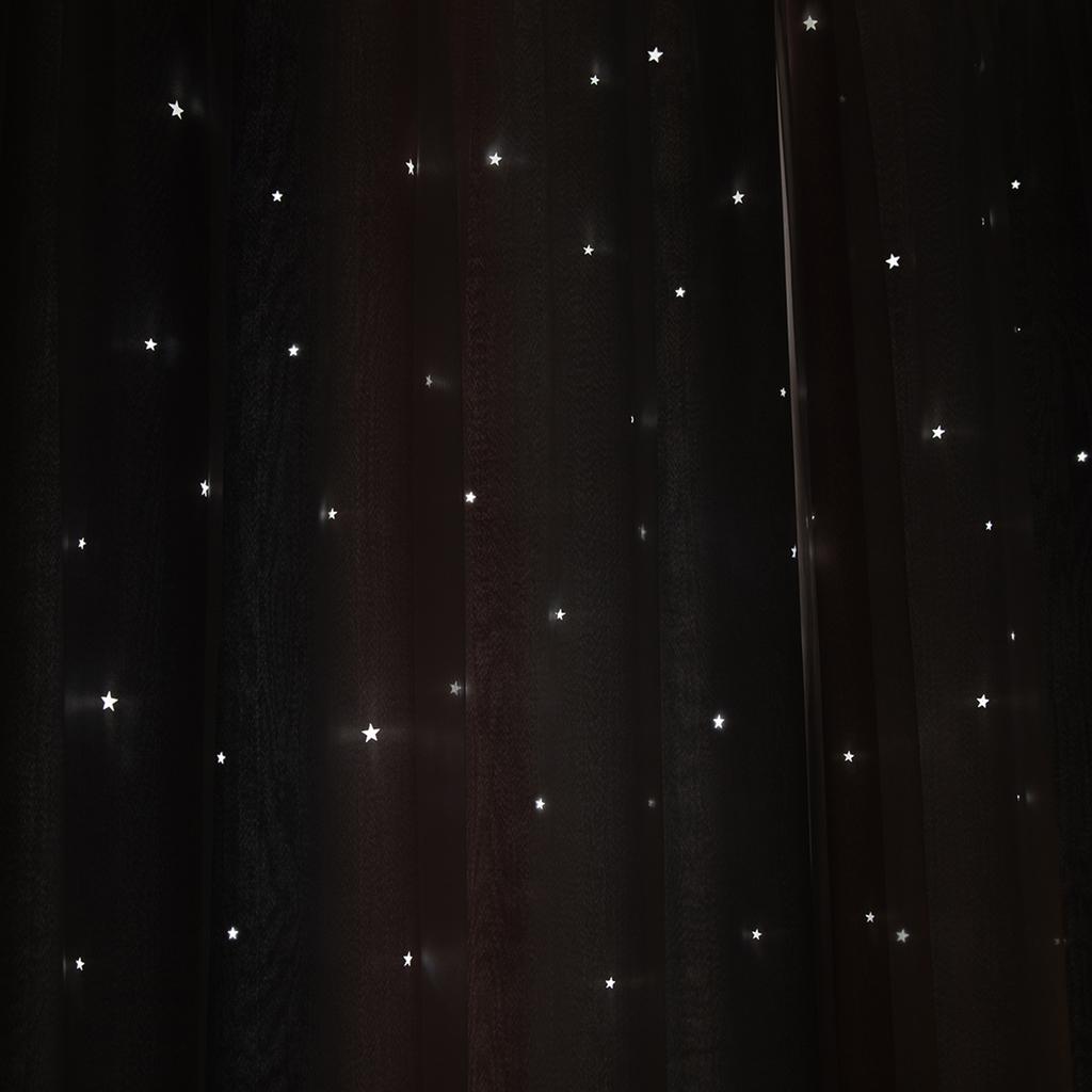 2 шт., занавеска с простым градиентом, ажурный звездный узор, двухслойная затемненная спальня, гостиная