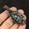 Подвеска из серафинита с медной проволокой в технике wire wrap, драгоценный камень, дизайнерские украшения, подвеска «Злой глаз» из радужного лунного камня, украшения ручной работы, подарок для него