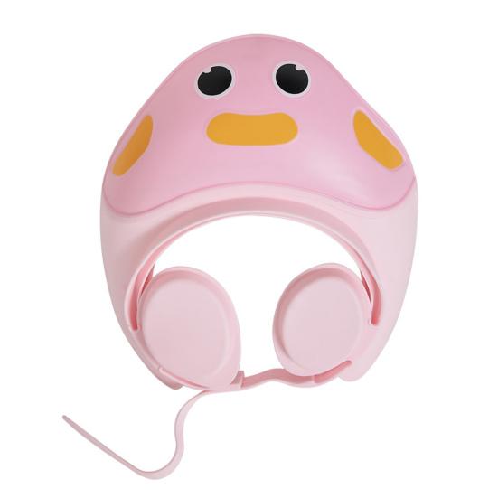 Детская шапочка для душа, безопасная силиконовая защитная шапочка для ванны, мягкая шапочка с козырьком в форме мультфильма, регулируемый ремешок, водонепроницаемая шапочка для мытья шампунем