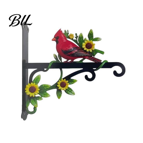 Sky Garden Wall Combination Metal Plant Hanger Hook Heavy Duty Hanging Basket Bracket Decorative Parrot Imitation Rust Orange Cat Flower Butterfly for