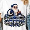 Dallas Cowboys Christmas Shirt, Comfort Colors Football Holiday Tee, Santa Fan Gift
