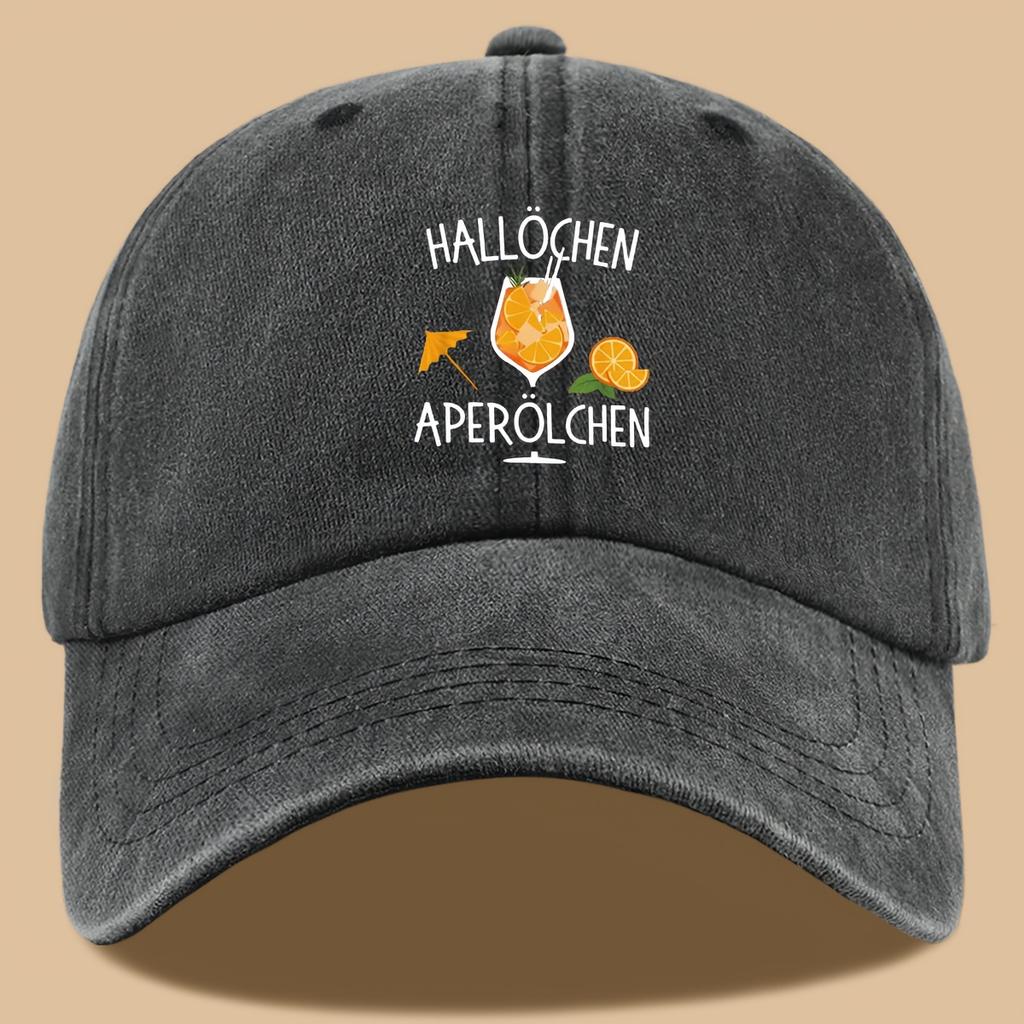 1pc Hallochen Aperolchen Womens Adjustable Baseball Cap Breathable Maroon Summer Hat with Aperol Spritz Cocktail Print