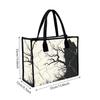 Gothic Tree House Print Canvas Tote Bag Casual Daily Shoulder Handbag for Shopping Travel