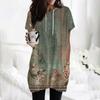 Women's  Hoodies Casual Short Sleeve Shirts Fashion Print Tunic Tops With Pockets