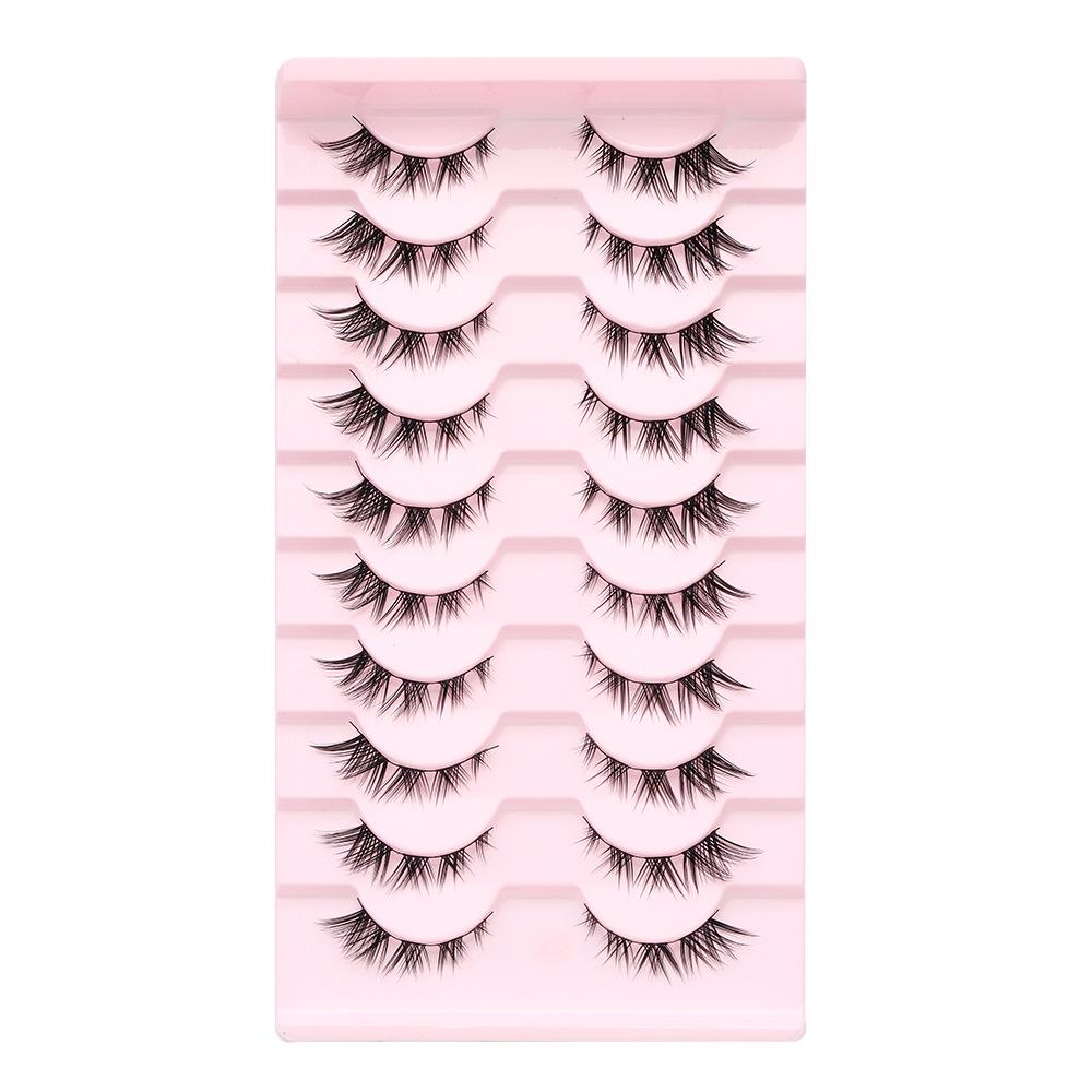Dense Black False Eyelashes - Natural, Full Strip for Cosplay/Comic, Ideal for Beginners and Cross-Border Styles.