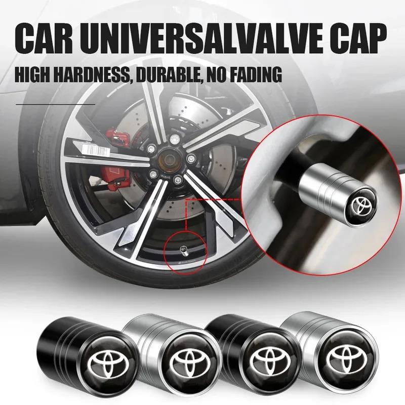LGPE6 4Pcs Car Wheel Tire Valve Caps Air Stem For Toyota C-hr Rav4 Hilux Yaris Avensis Auris Prius Corolla Cross Tyre Plug Accessories