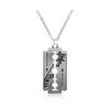 1pc Rock Band Blade Necklace Creative Razor Keychain Gothic Punk Style Unisex Accessory