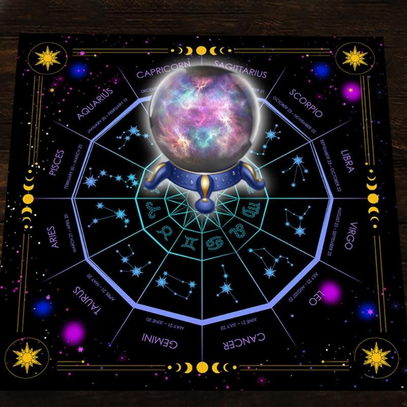 Квадратная скатерть для гадания маятником, коврик для карт Таро, скатерть для алтаря с рунами