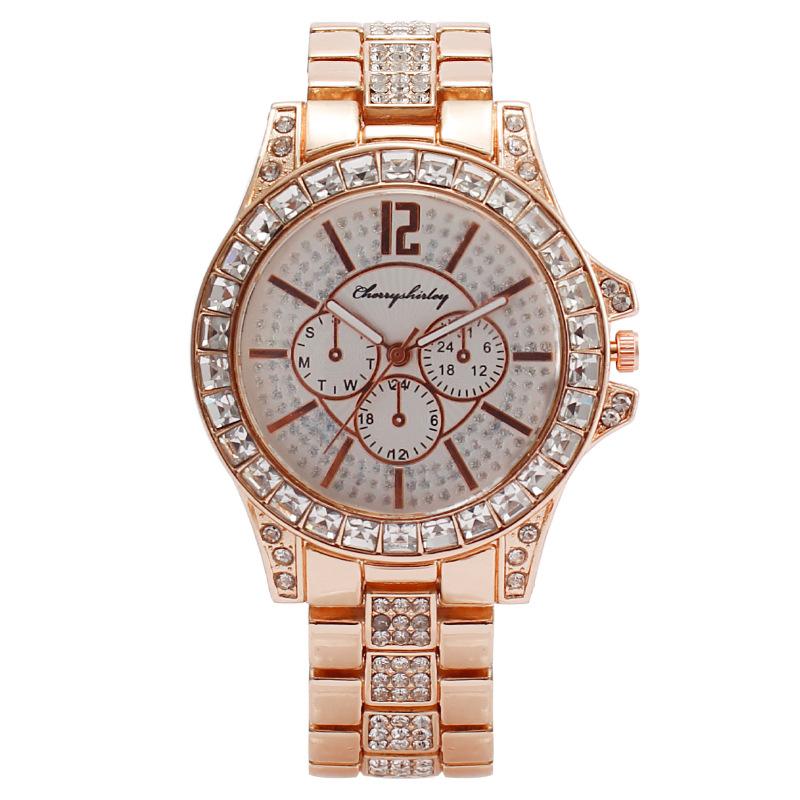 Модные мужские часы с бриллиантами Three Eyes Diamond, кварцевые мужские часы