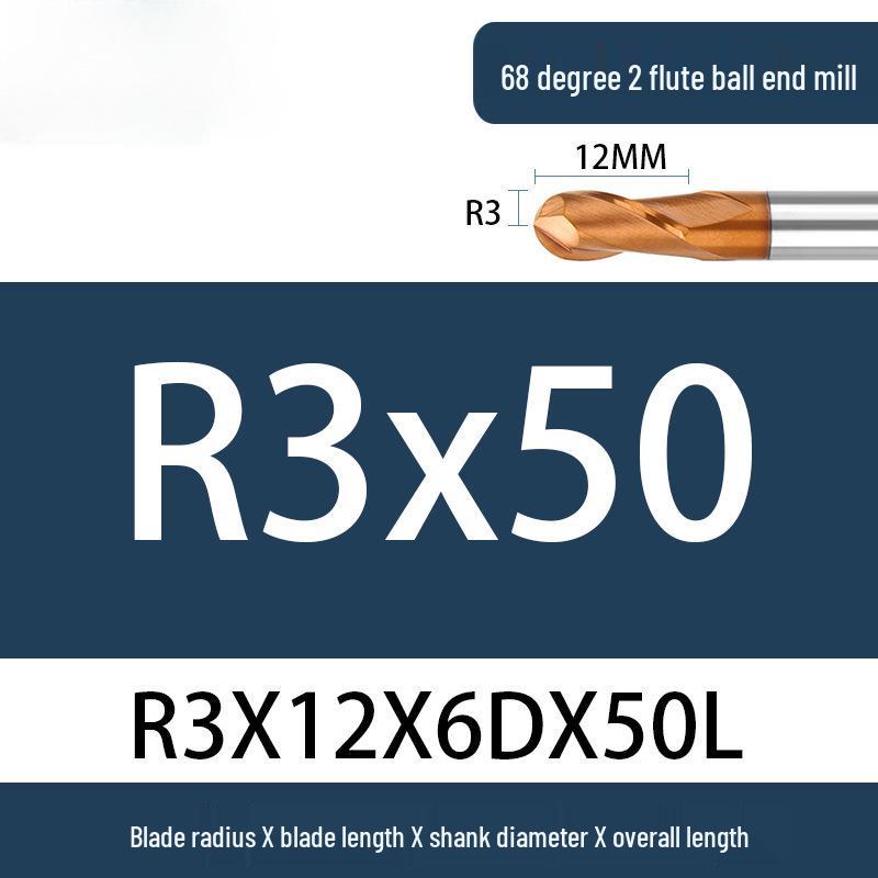 Tungsten Steel Ball Nose End Mill, 68° & 65° CNC Alloy, Extended Reach Cutter