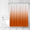 1 Piece Orange Gradual Change Waterproof Shower Curtain, with 12 Hooks, Waterproof, Mildew-proof and Light-proof Bathroom Partition Curtain