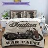 Indian Motorcycle 3pcs Bedding Set Duvet Cover Closure Includes 1 Duvet Cover & 2 Pillowcases for All Seasons Bedroom Home Dorm Decor