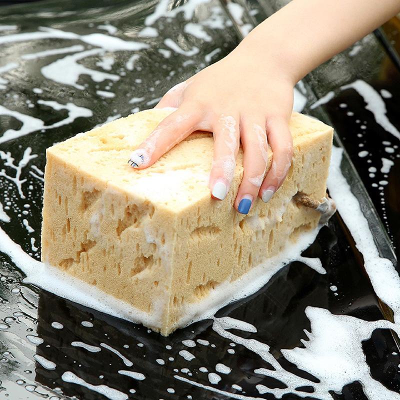Car Wash Sponge Large Cross Cut Soft Foam Grid Super Absorbent Sponge Easy Grip Non Scratch Car Cleaning Tools Auto Accessories
