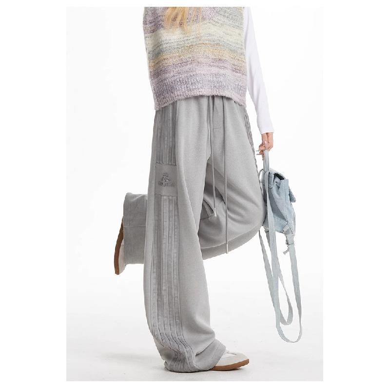 New street dance striped sports pants for women 2026, jazz dance long pants, wide-leg straight pants