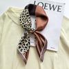 Korean Version of Spring and Summer New Leopard Print Small Square Scarf for Women's Silk Scarf Mulberry Silk Gift Scarf Decorative Scarf Shawl