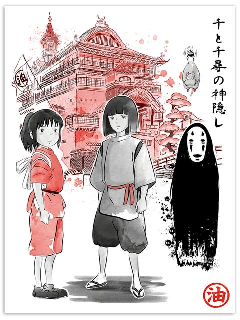 Холст в скандинавском стиле, современный печатный аниме-плакат Хаяо Миядзаки, украшение дома, настенная живопись, картина для гостиной, модульная без рамки