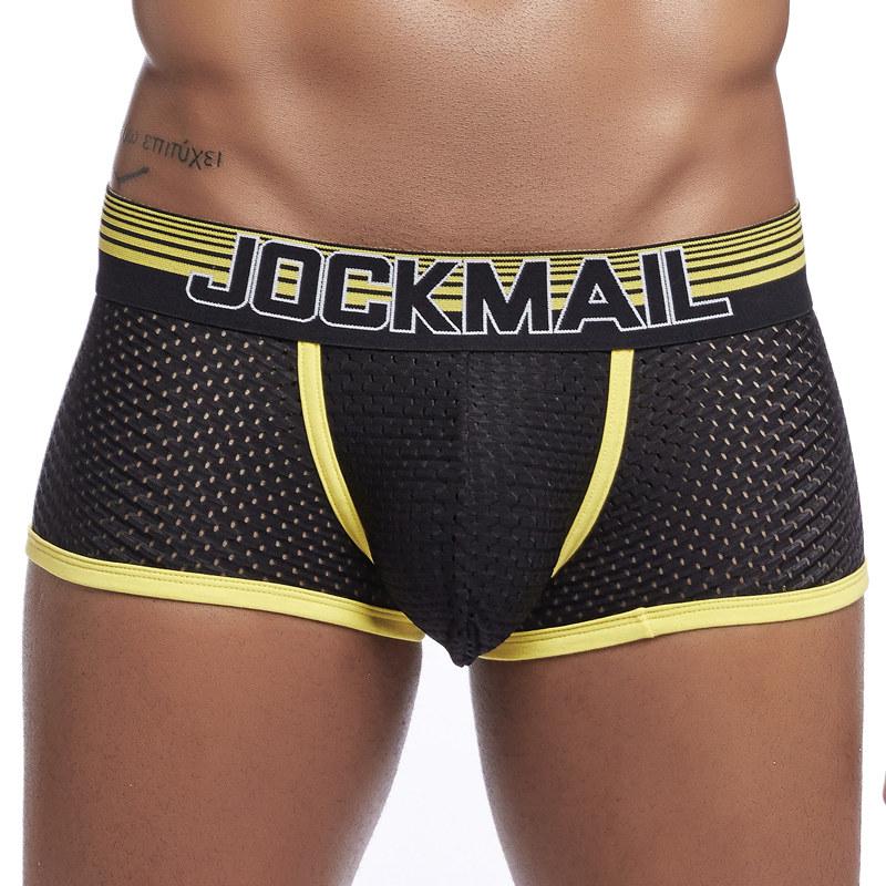 JOCKMAIL Быстросохнущие сетчатые брюки, мужские шорты-боксеры, дышащие молодежные четырехугольные брюки из ледяного шелка, мужские защитные брюки, прилив