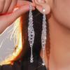 Luxury Sparkling Zircon Rhinestone Long Earrings