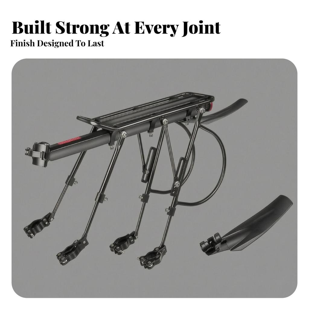Rear Rack with Seat Tube Mount Sturdy Bike Quick Release for Commuters
