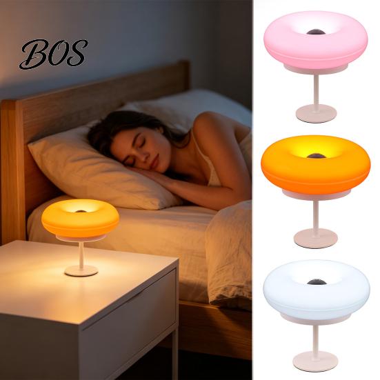 Wireless Donut Lamp RGB Wall Lamp, Rechargeable Touch Control Night Light with Remote, Multi Mode Strobe Dimmable Color Changing Bedside Decor