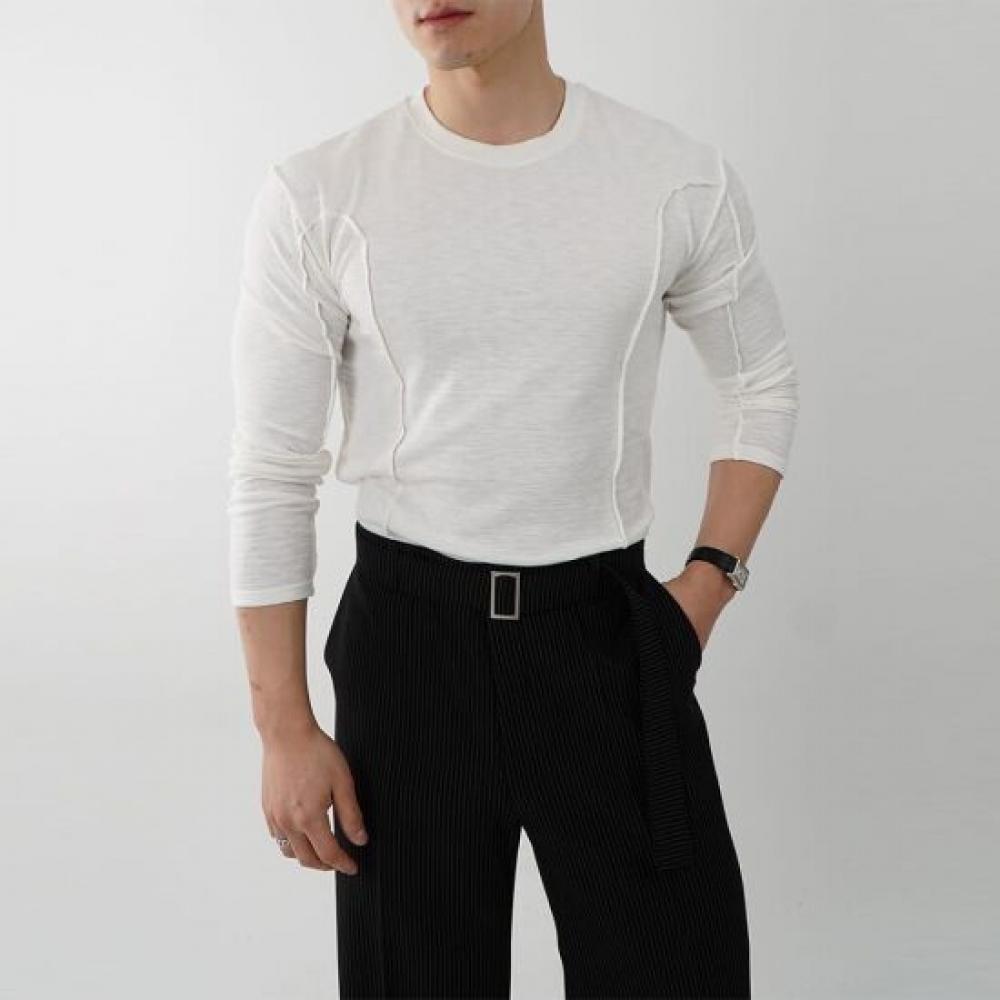 Onl Men 1 + 1 CuT Muscle FiT Long Sleeve WhiTe T shirT