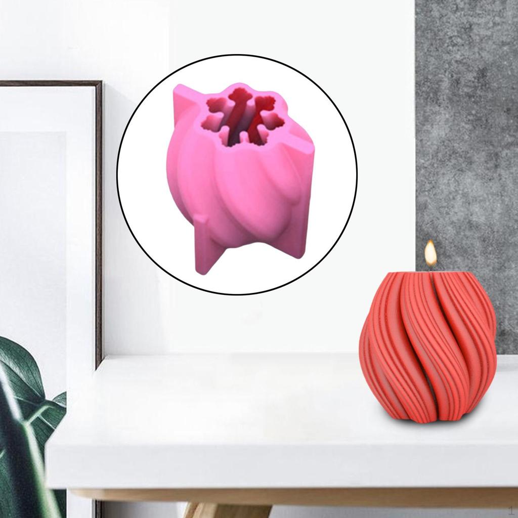 3D Геометрический Вращающийся Силиконовый Молд для Свечей DIY Мыло Свечи Полосатые Художественные Принадлежности Ремесло для Глины Торта