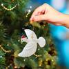 Peaceful White Flying Pigeon Ornament Resin Lifelike Hanging Bird Decoration for Christmas Tree Holiday Home Decor