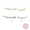 Fashion S925 Sterling Silver Single Row 7 Flash Diamond Stud Earrings Couple Gift Earrings Cool Girl Ear Row