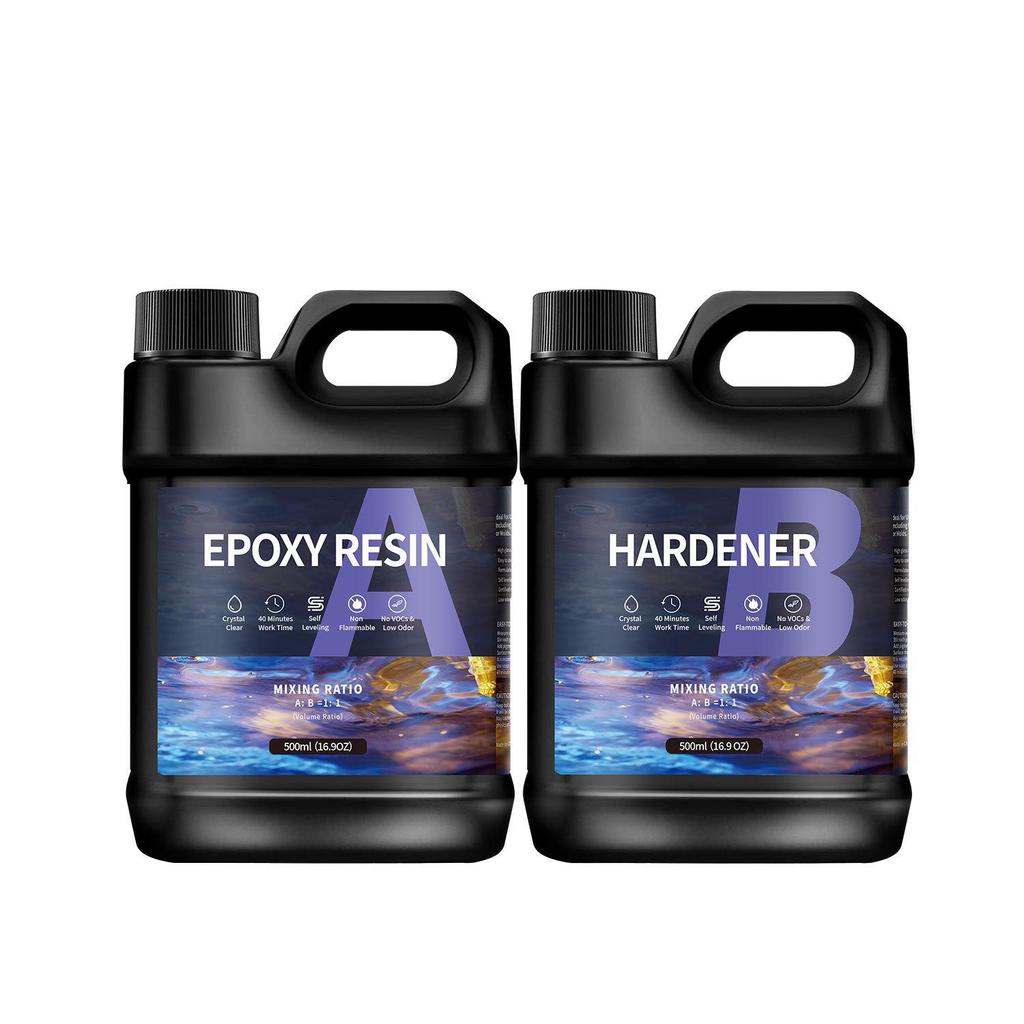 Черный галлон прозрачная эпоксидная смола AB Crystal Glue 1:1