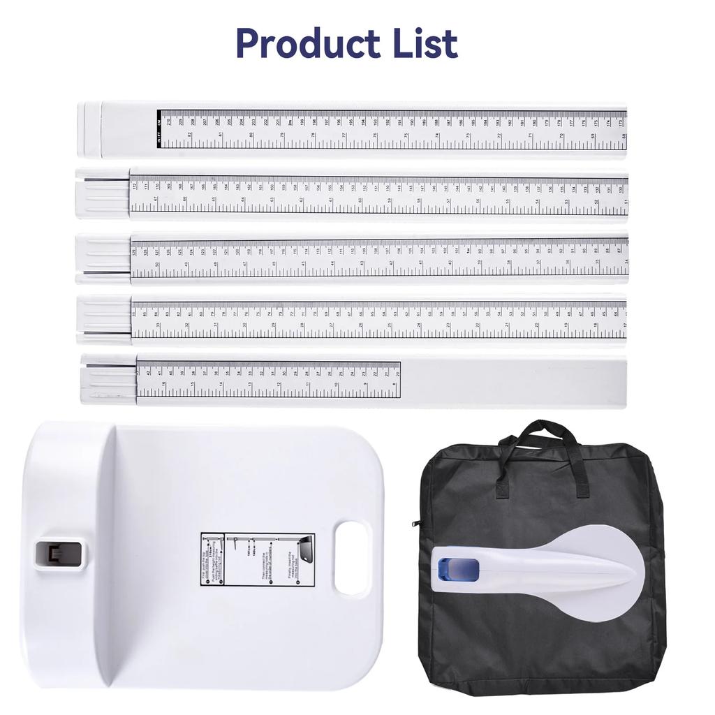 Professional Portable Stadiometer - Adjustable 20-210cm Dual Scale Wall-Mounted Height Rod | Medical-Grade Accuracy