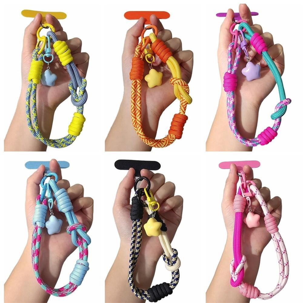 Star Keychain Mobile Phone Lanyard Detachable Mobile Phone Charm Woven Phone Strap  Lanyard Patch