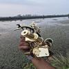 Ручной латунный морской секстант Морской инструмент 22,86 см Подарок на День отца, Рождество, День рождения, Годовщину свадьбы Декор для дома и офиса