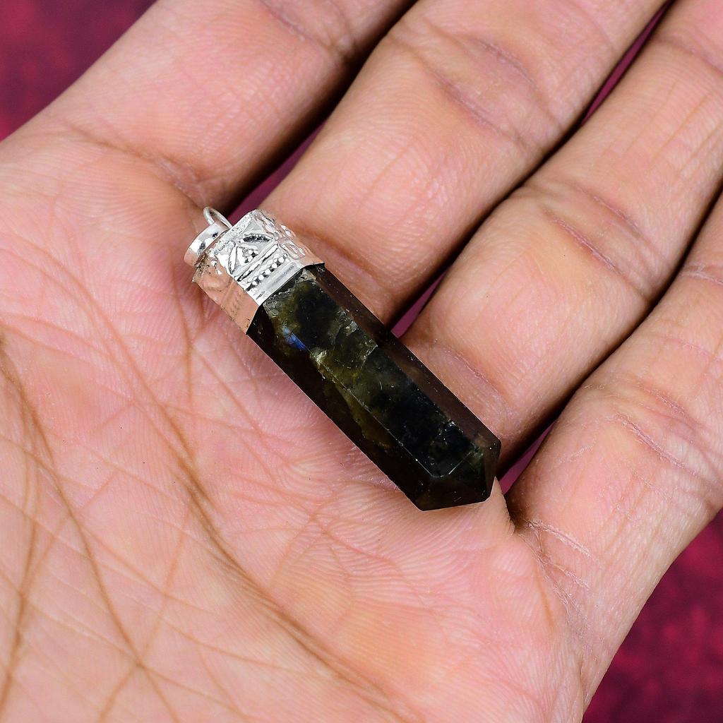 Подвеска из нууммита, Ювелирное изделие из стерлингового серебра 925 пробы. Подарок для женщин, подвеска ручной работы, ювелирные изделия из драгоценных камней