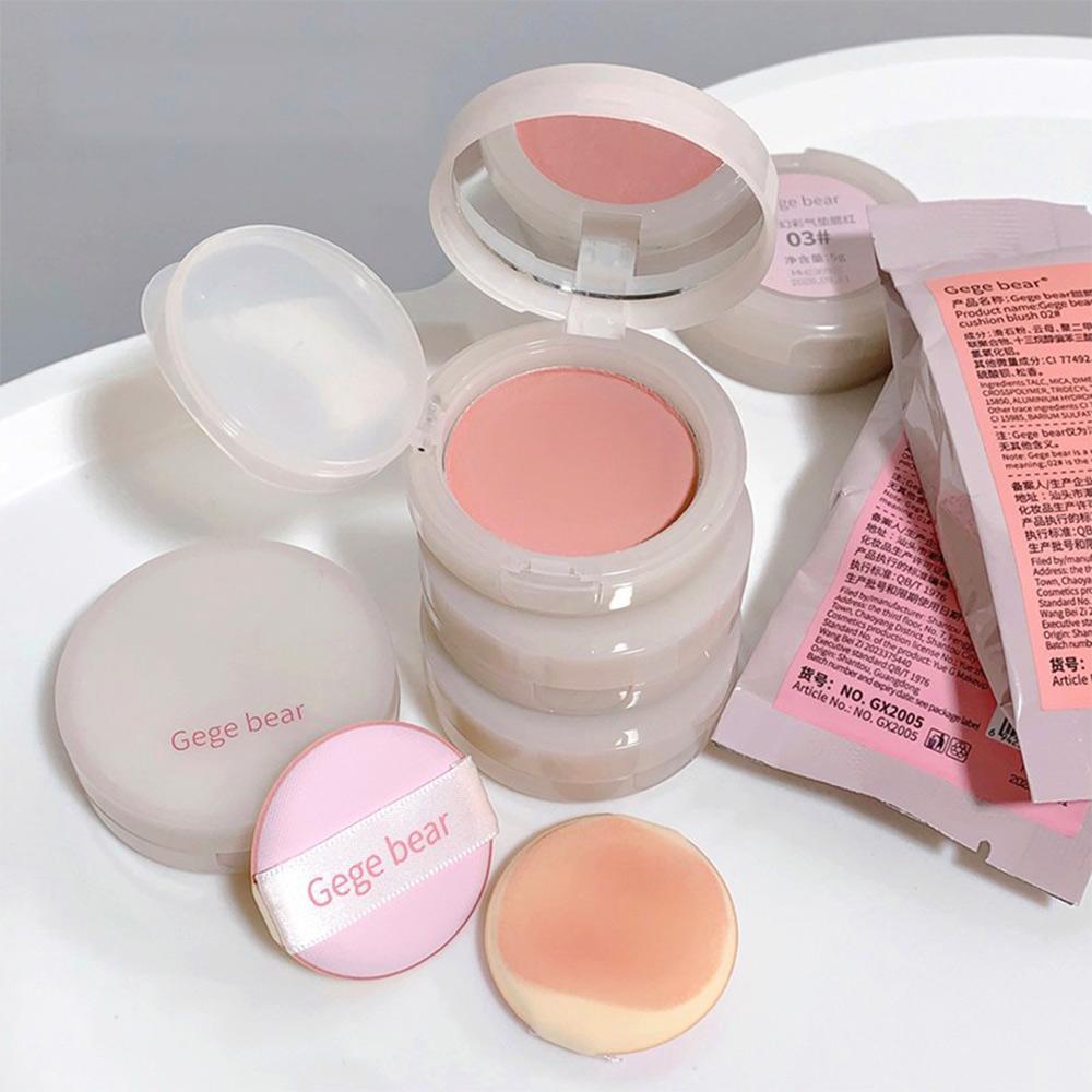 GEGE BEAR Air Cushion Blusher with Mini Puff, Soft Waxy Texture Blush Cream 6 Colors Natural Cheeks Blush