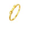 18K Gold Bow Knot Ring Color Gold Temperament Women's Ring Pair Ring High-end Water Shell Jewelry