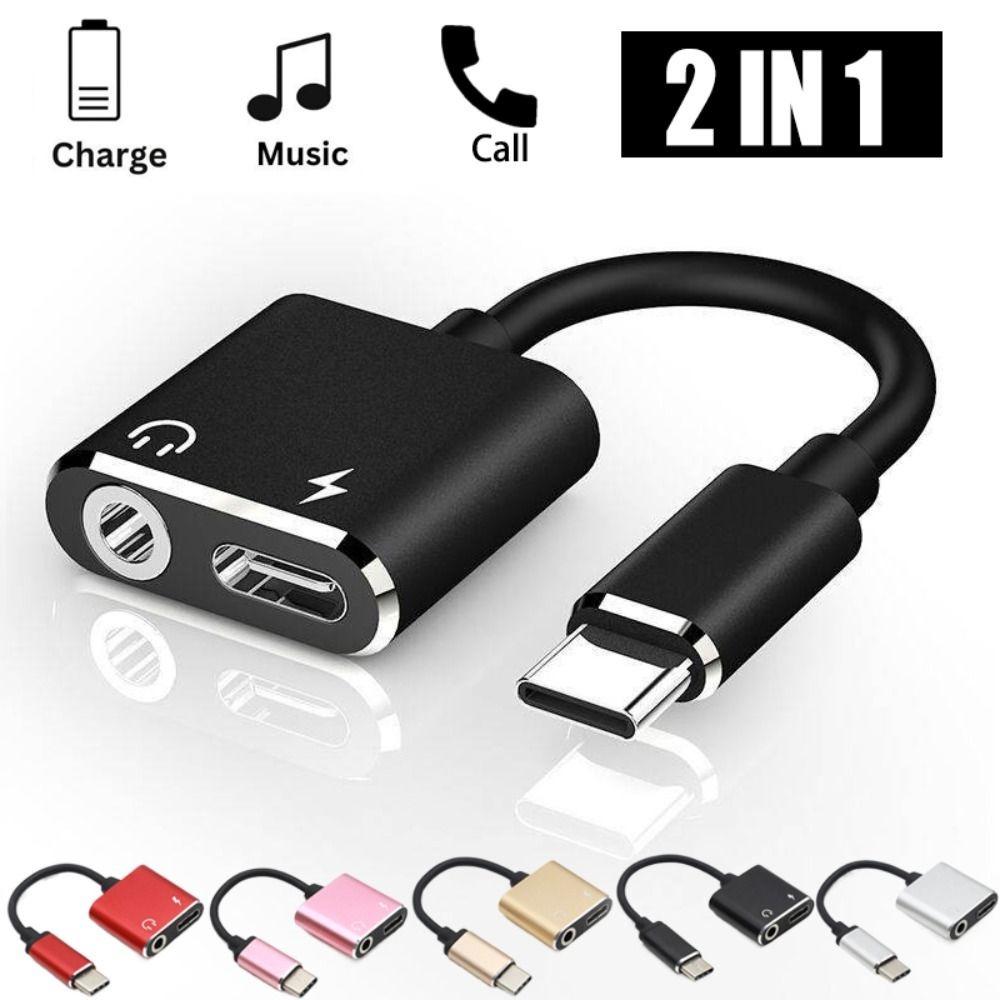 Aluminium Jack Headphone Adapter 2 In 1 USB C Headphone and Charge Adapter for Xiaomi/HUAWEI/Letv