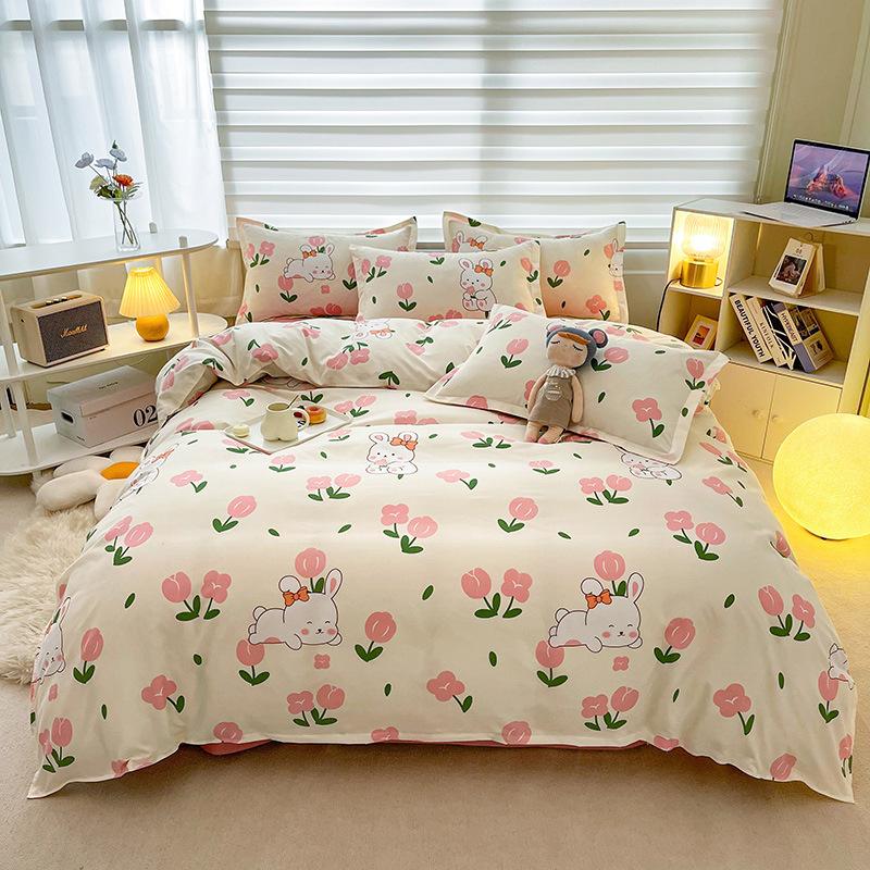 Bedding 3 Piece Aloe Vera Cotton Duvet Cover Sheet 4 Piece Set