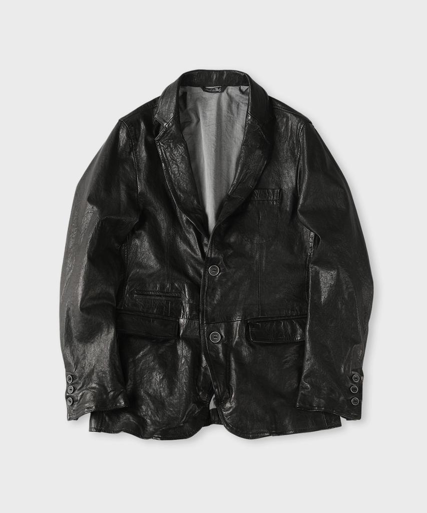 Panicale Black Vintage Lambskin Leather Blazer