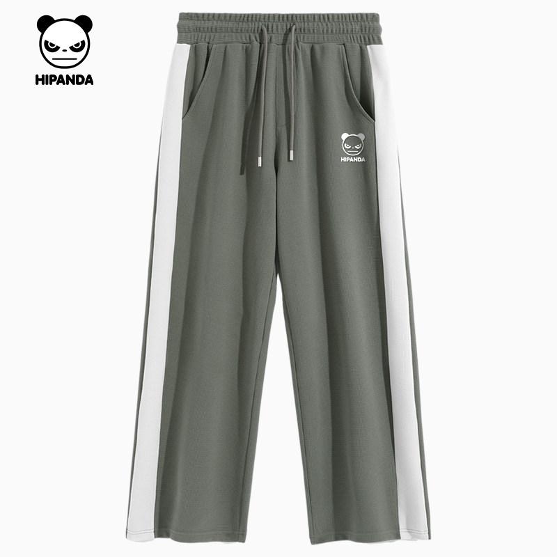 Hello Hipanda, Panda Trendy Brand High Street Striped Loose Wide Leg Pants for Couples Casual Pants