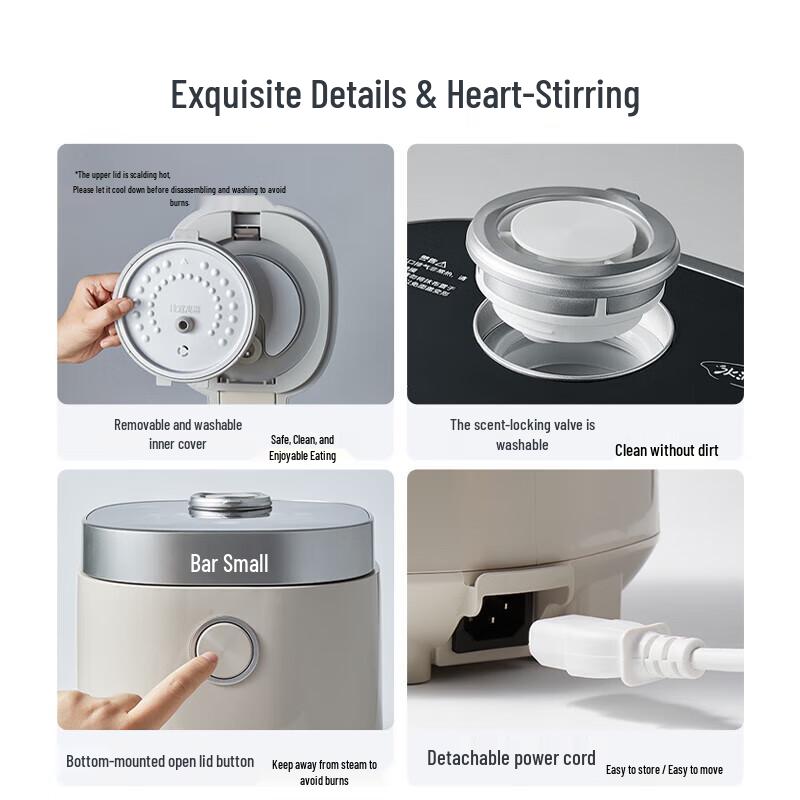 Little Bear Mini Smart Multi-function Rice Cooker 1.6L CN plug (adapter included)