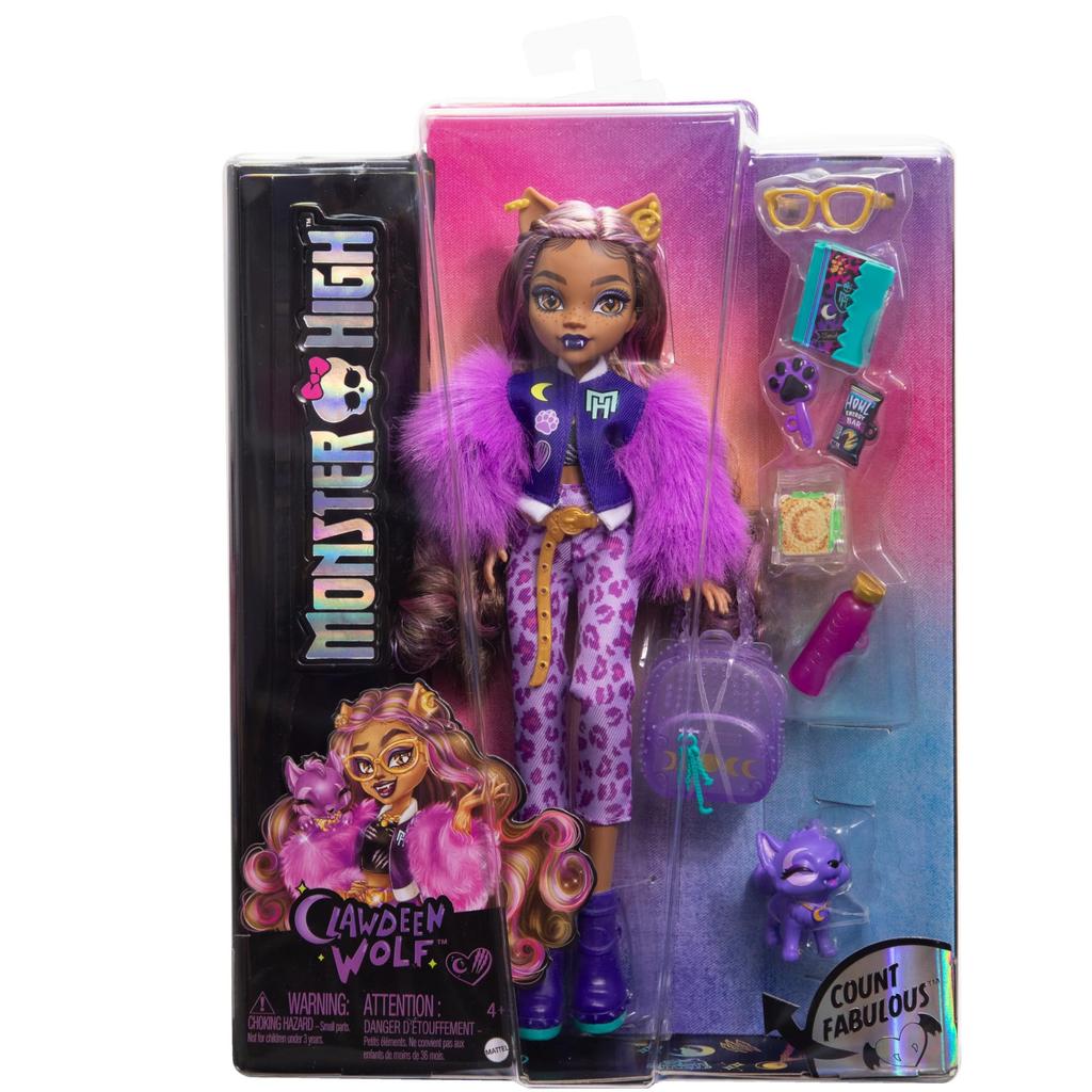 Monster high Кукла Клодин Вульф Домашний питомец Собака Полумесяц и Другие HRP65 Рюкзак, Планировщик, Закуски, Аксессуары,