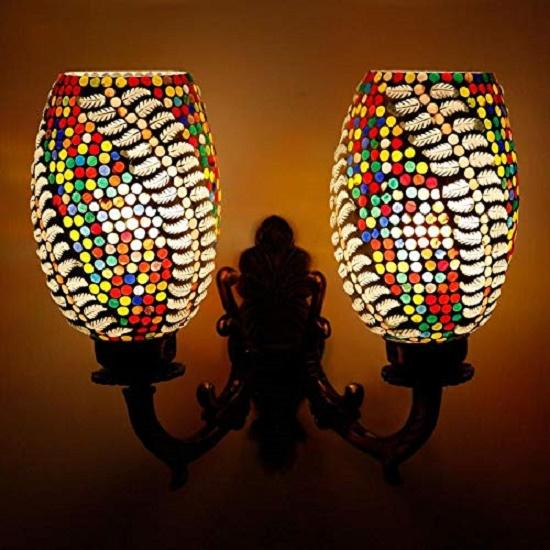 Двукупольный настенный светильник для гостиной и домашнего декора турецкий светильник (Многоцветный, лампочка в комплект не входит)