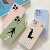 Funny Coque Football Phone Case iPhone 11 12 13 14 Pro Max 7 8 Plus XR XS SE Straight Edge Liquid Silica Gel Shell Cover Fundas
