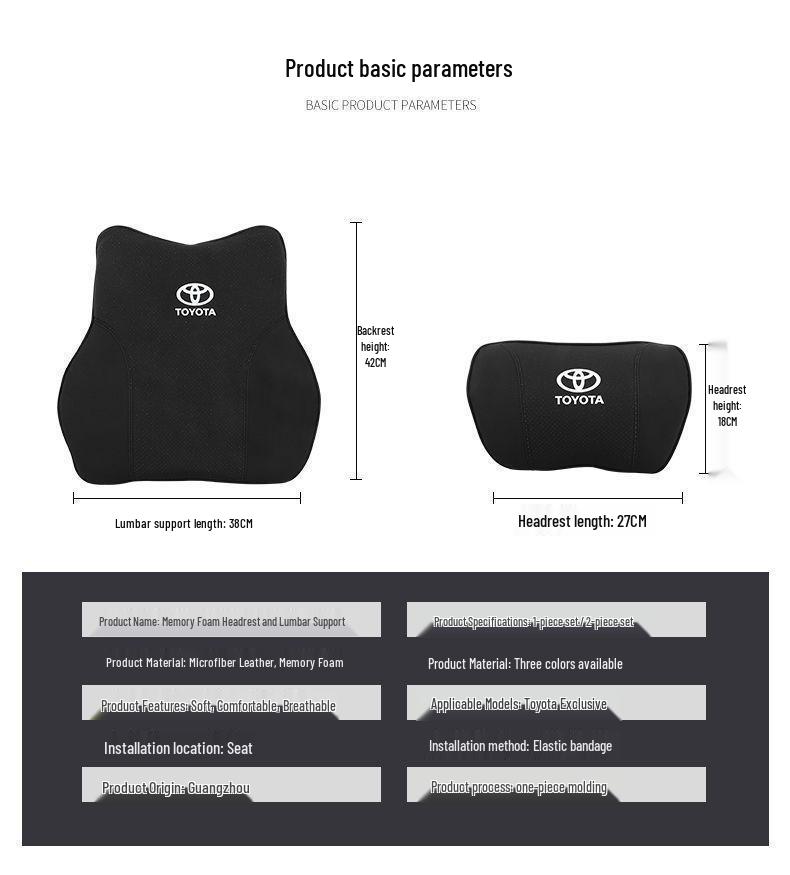 Customized Interior Parts for Toyota: Headrests, Lumbar Supports, RAV4, Wildlander, Highlander, Crown, Lu Fang.